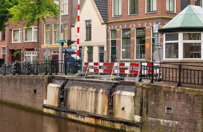 Visserbrug Groningen verwijderd voor onderhoud